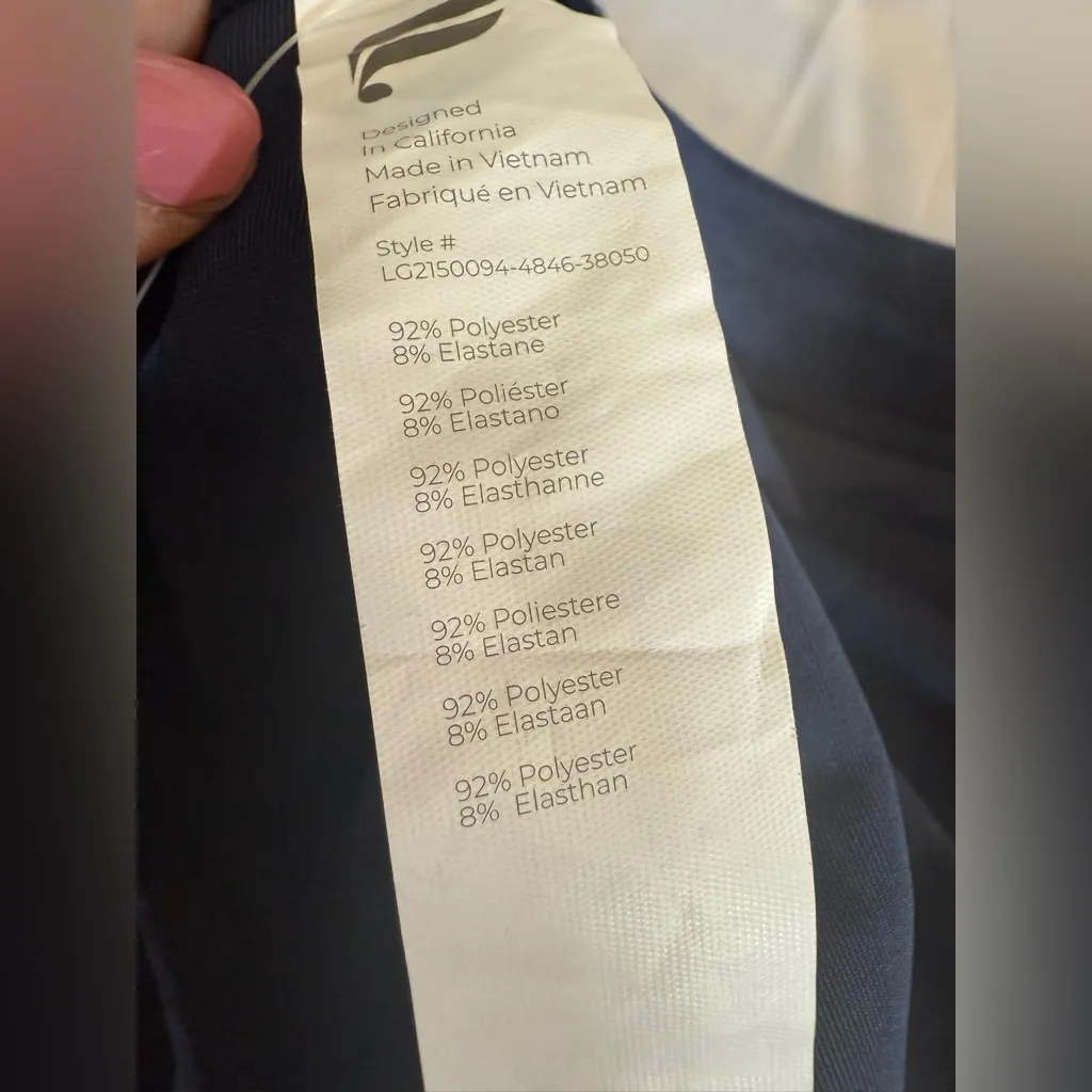 NWT Fabletics Emma Velour High Waist Leggings Short Navy Large 10 - Image 6