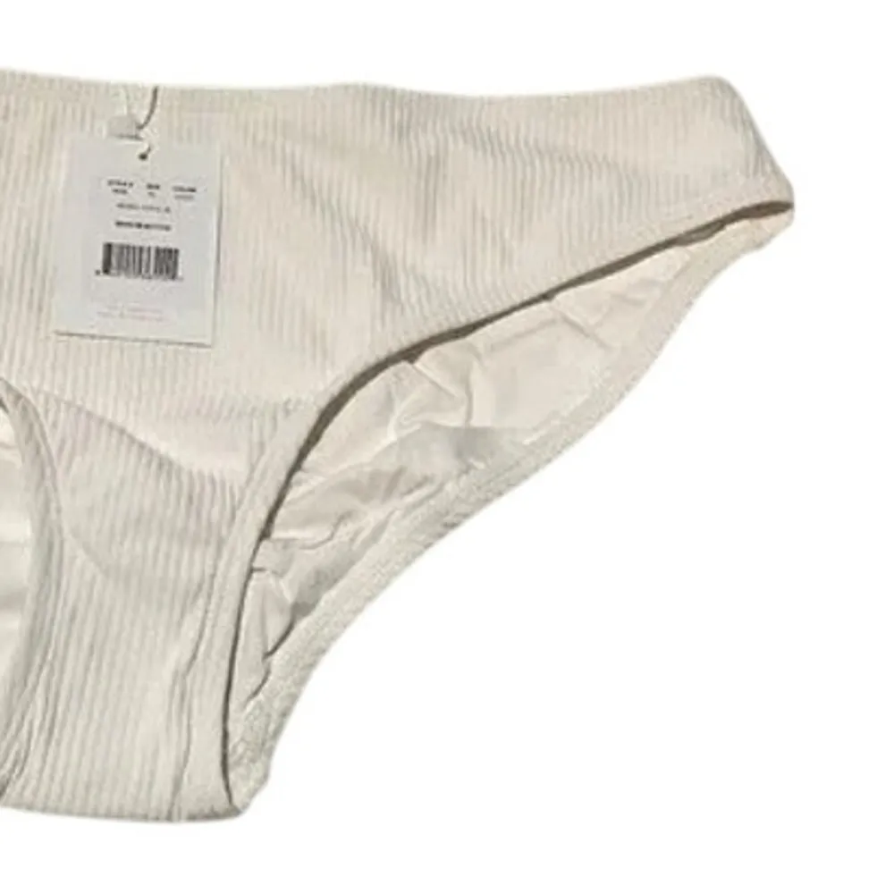 NWT Andie Swim The Bikini Ribbed Bottom Medium Coverage Low Rise M Coco White - Image 4