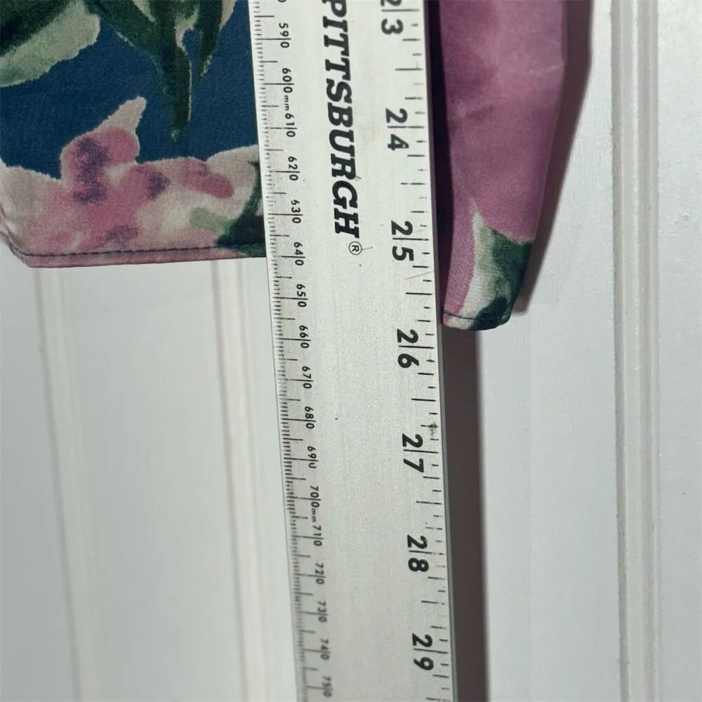 Midnight Bakery Pastel Floral Y2K Lace Cami Tank Top Size XL Satin Feel Romantic Blue - Image 5