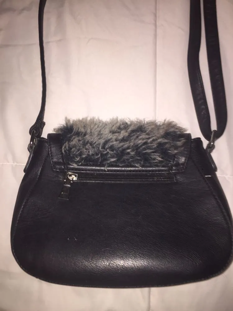 Faux Fur Black Crossbody Purse - Image 3