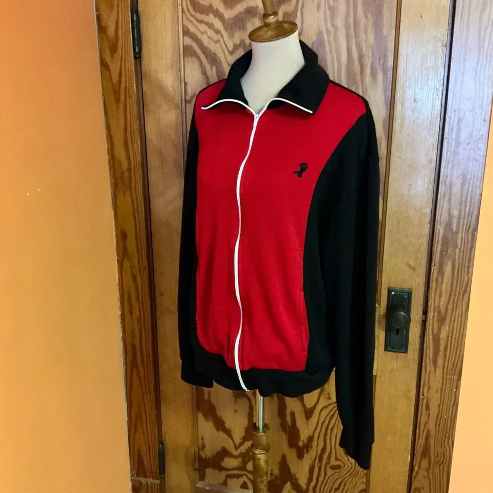 Vintage 90s Red & Black Track Jacket Size XL - Image 8