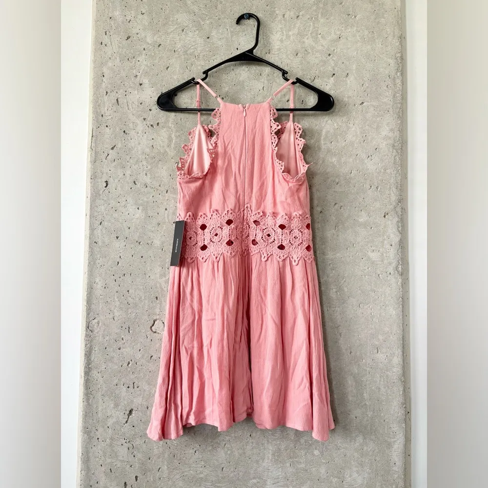 Lulus Pink Lace Cutout Mini Dress XS NWT - Image 2