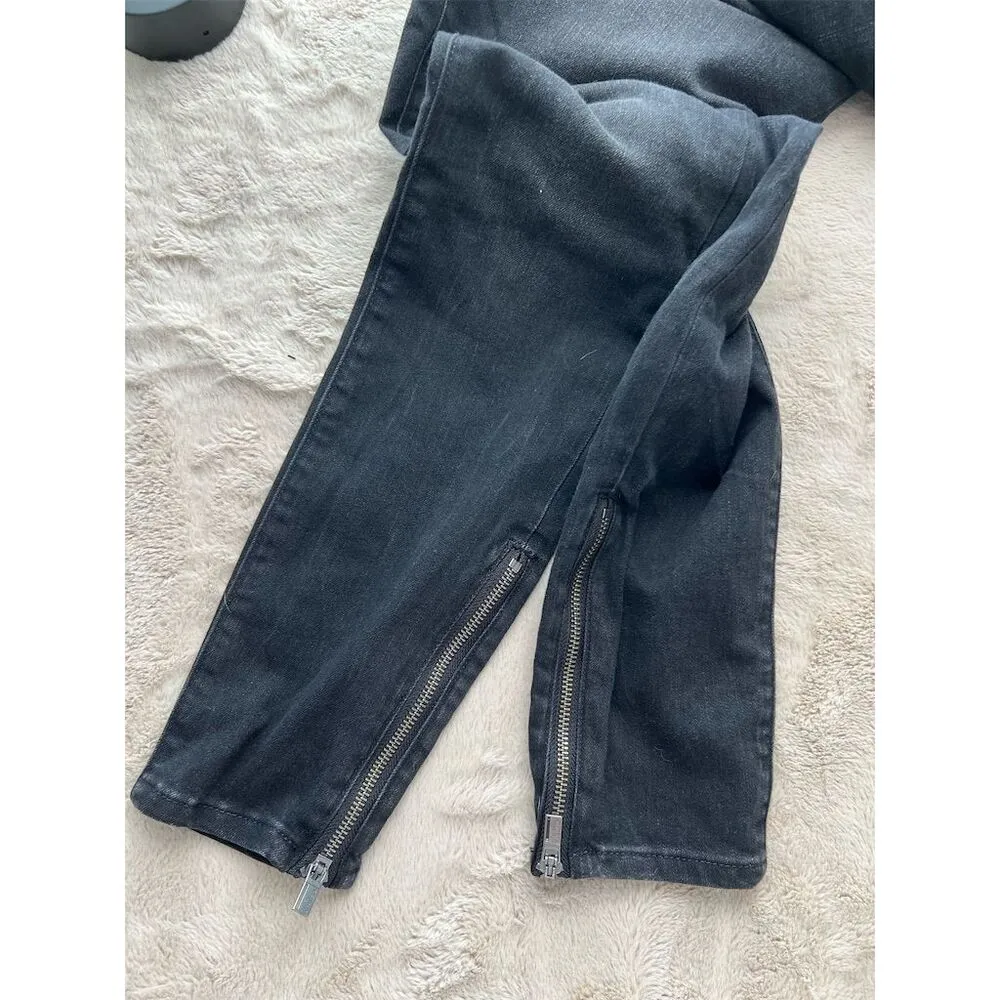 Athleta Women's Skinny Jeans Size 10 Black Dark Wash Ankle Zip - Image 9