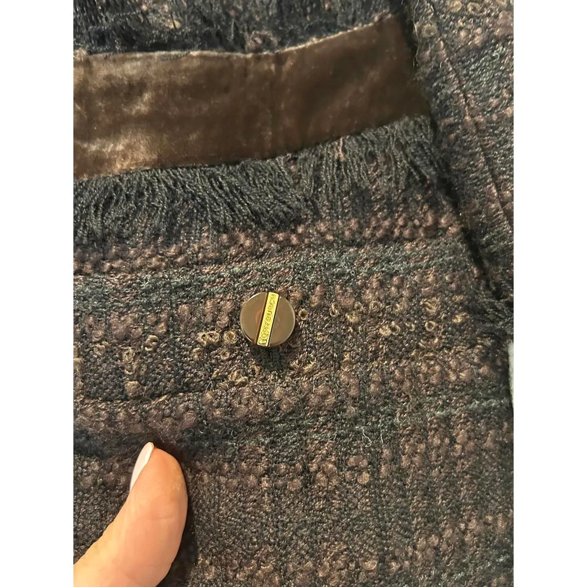 Tory Burch Tweed Jacket with Velvet Accents - Image 3