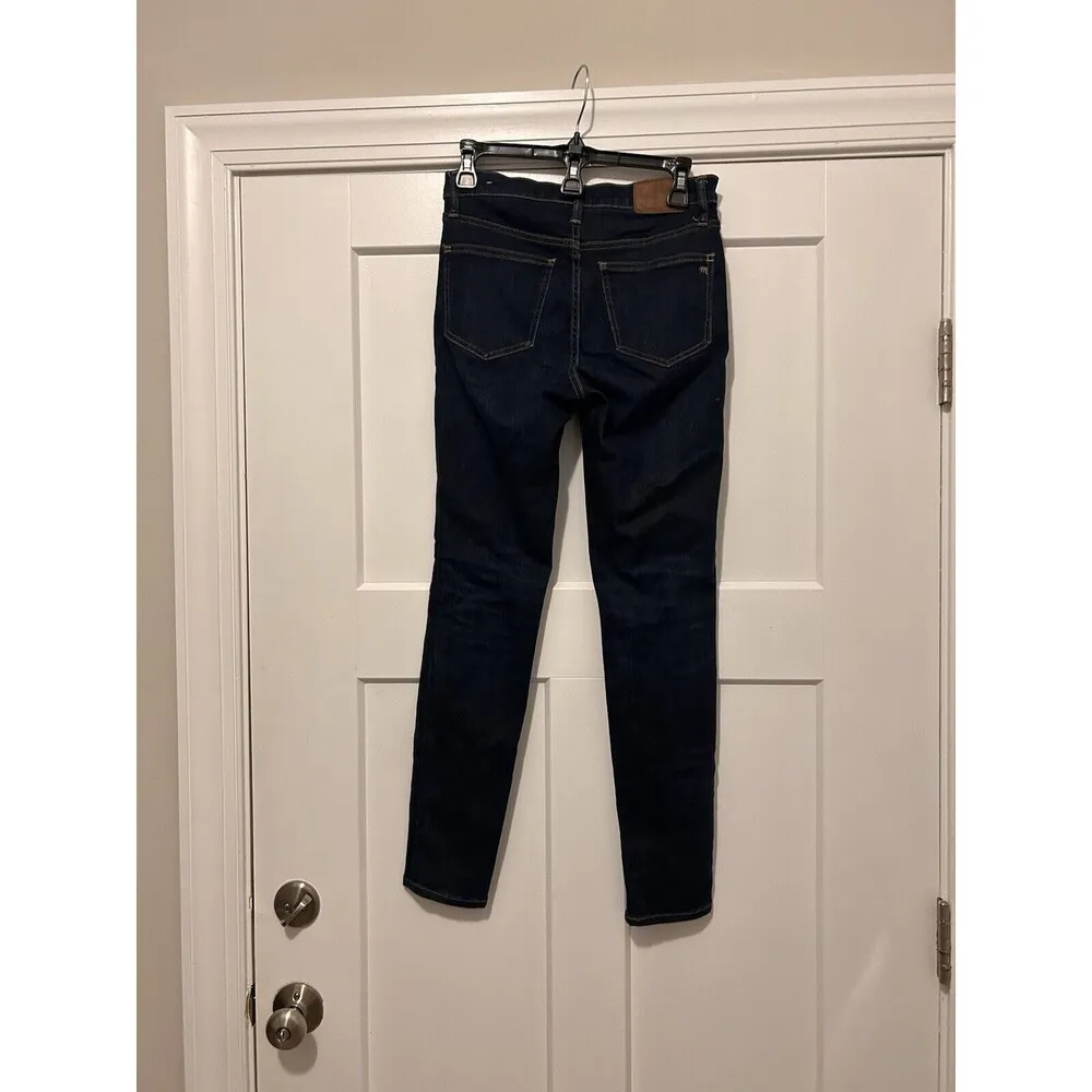 Madewell Jeans Women’s Size 26 Dark Blue Denim 9" Mid Rise Skinny 5 Pocket Dress - Image 8
