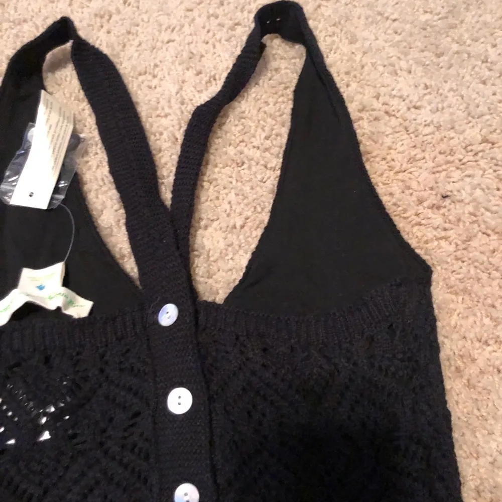 Black knit crop top never worn - Image 3