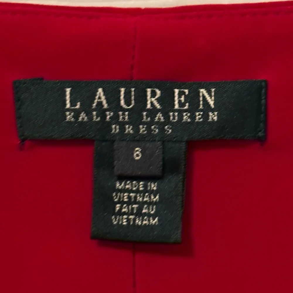 LAUREN Ralph Lauren Red Midi Stretch Dress Size 6 - Image 3