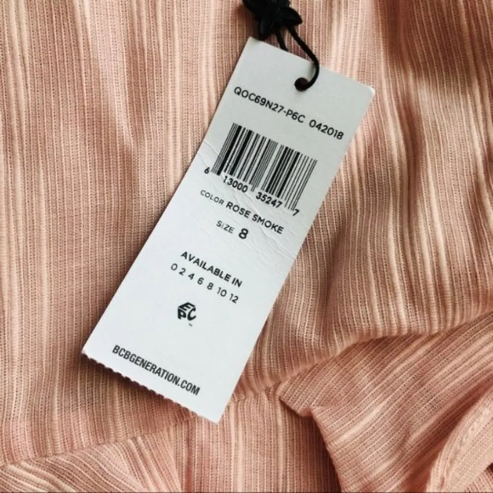 BCBGeneration Dress 8 NWT Double Strap Ruffle Rose Cocktail Wedding Guest Party - Image 6