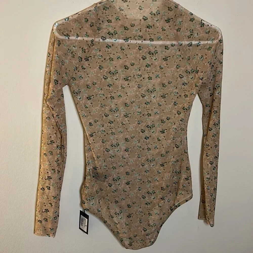 DSQUARED2 Sheer Floral Lingerie Bodysuit Size M Size M - Image 7