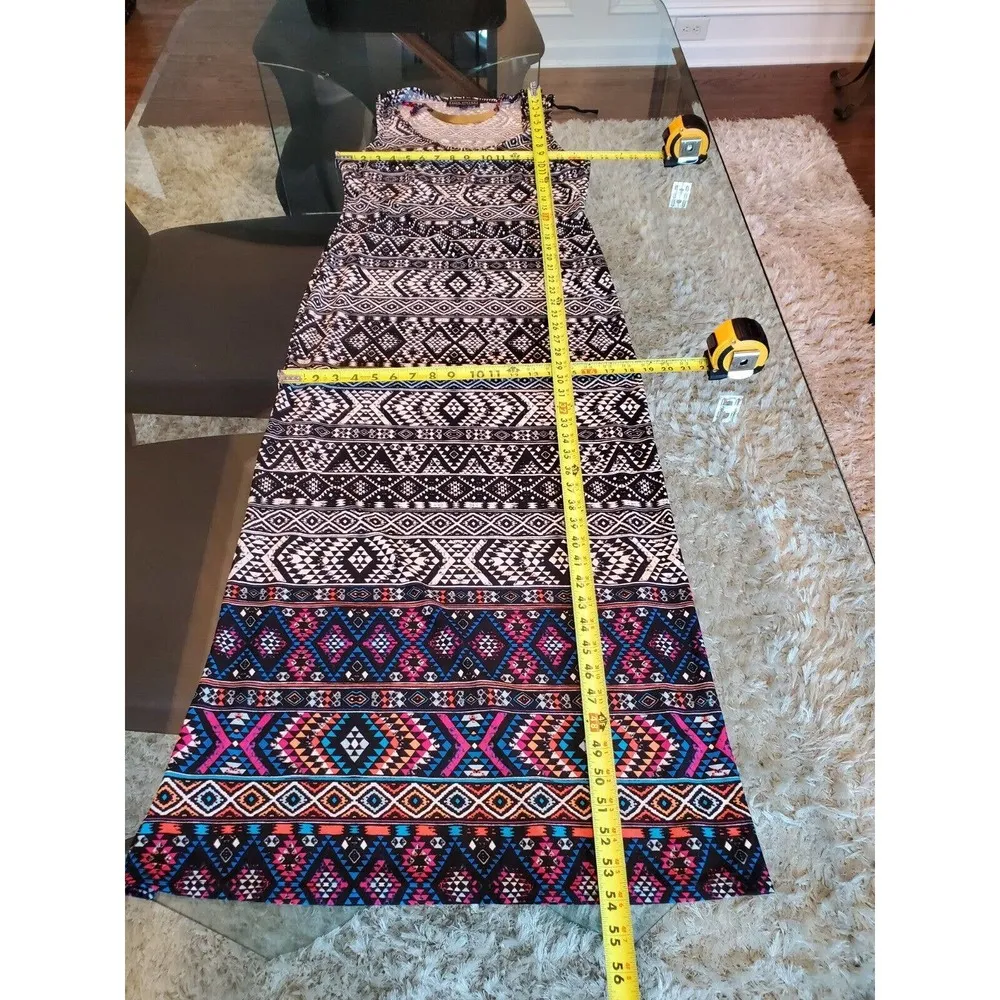 Karin Stevens Women's Black & White Scoop Neck Sleeveless Long Maxi Dress Medium - Image 9