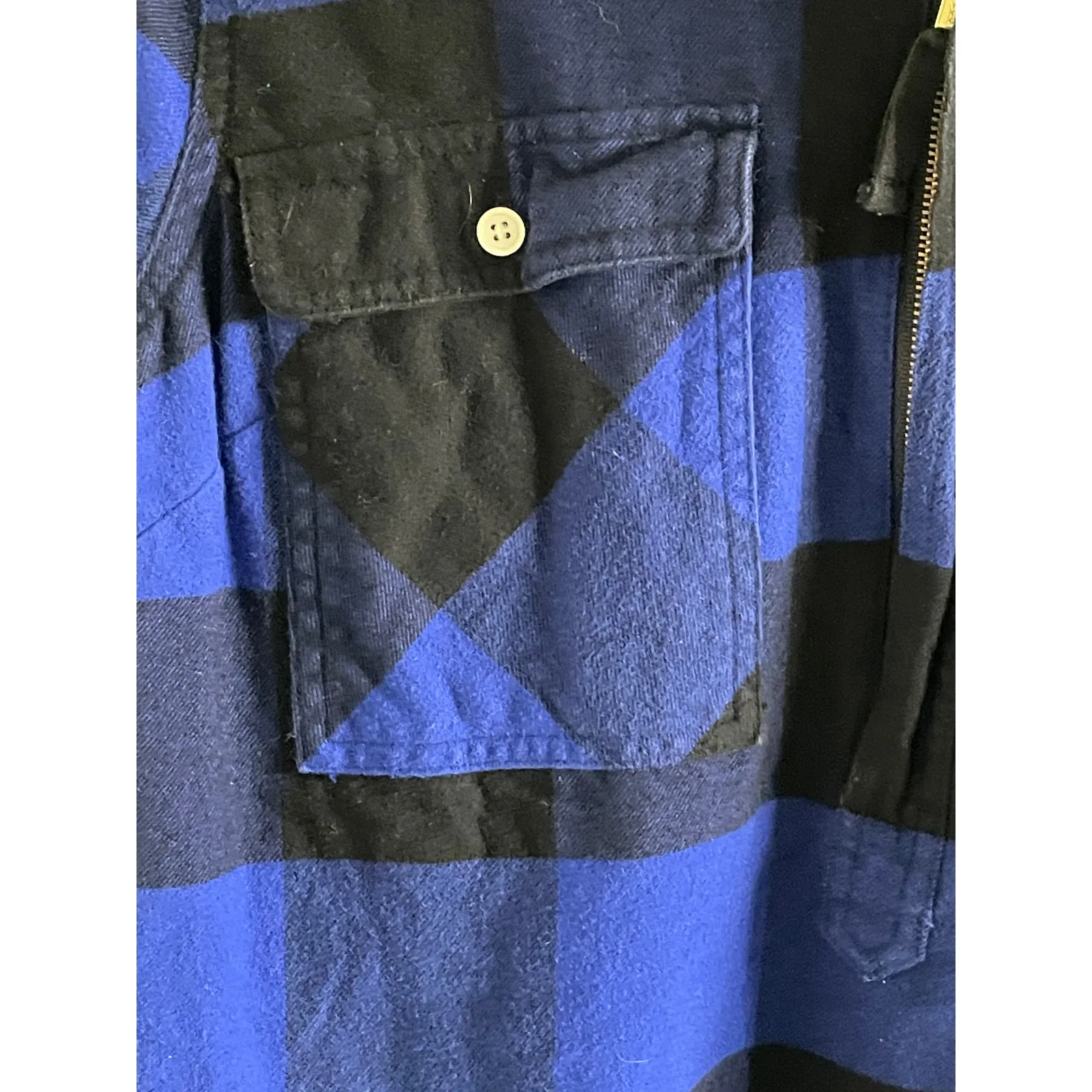 J. Crew Blue Black Plaid Flannel Top - Image 3