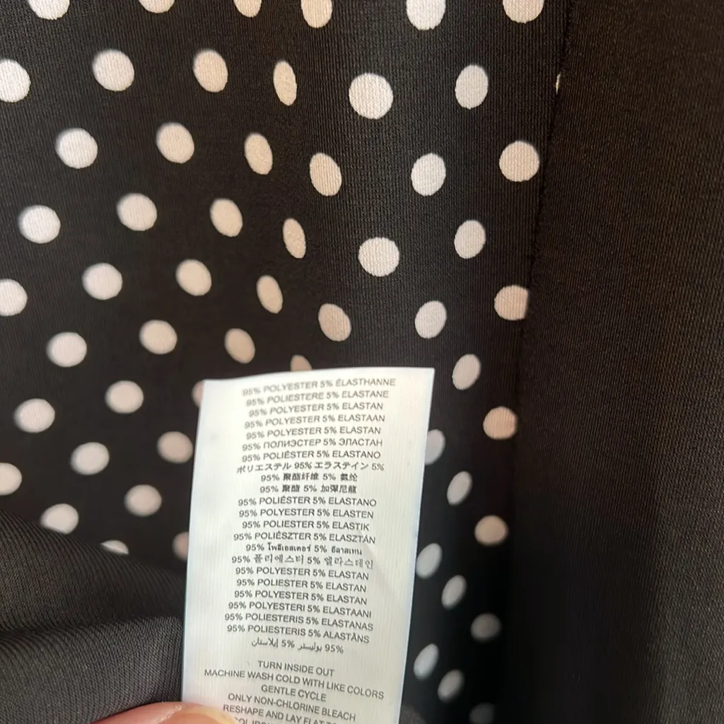 MICHAEL Michael Kors Polka Dot Sheath LS Knit Dress, L Black Size L - Image 6