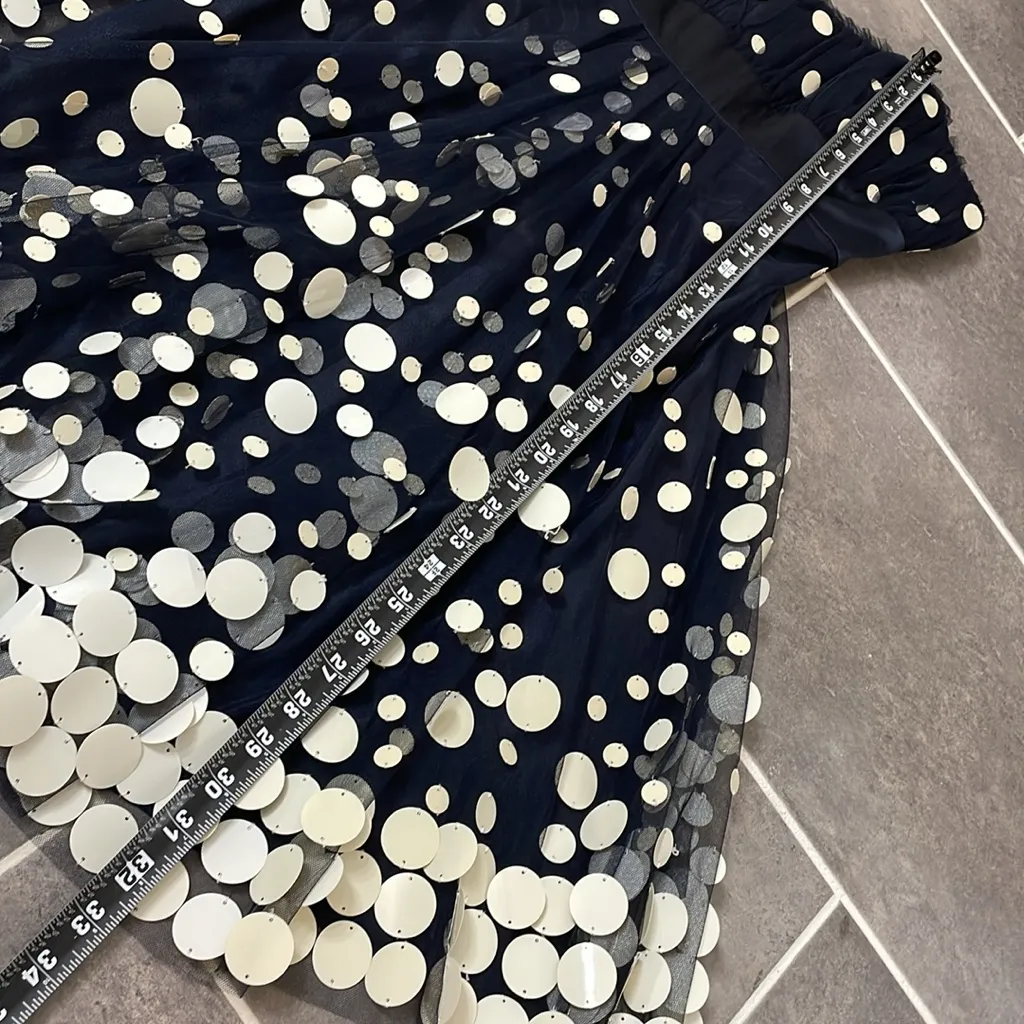 Badgley Mischka strapless polka dot midi dress size 4 - Image 4