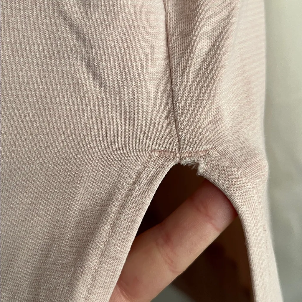 Athleta Coaster Luxe Stripe Sweatshirt Pink White Medium - Image 6