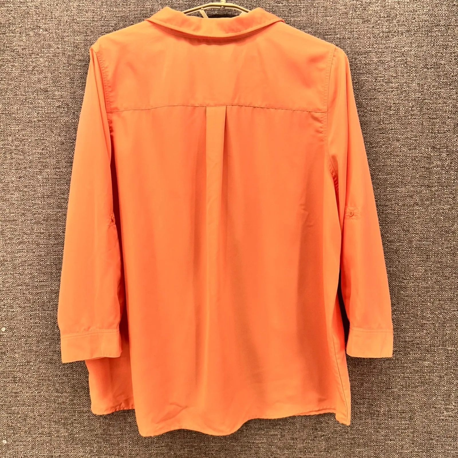 Denim‎ And Co Button Up Shirt Orange 3X - Image 2