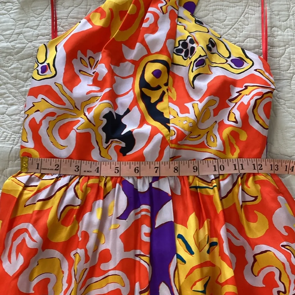 J Crew Silk Maxi Sarong Dress in Painted Paisley Orange Size 0 - Image 14