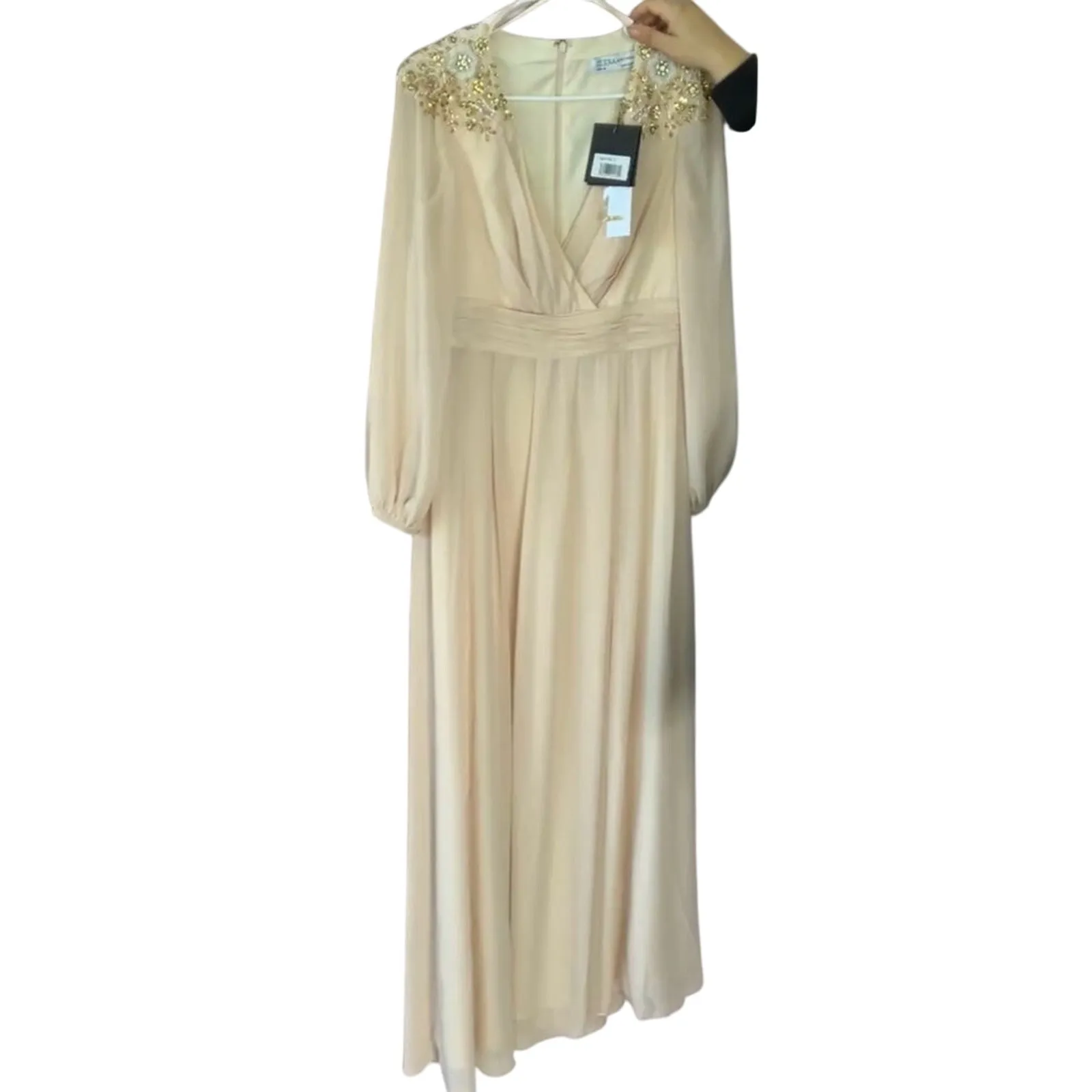 MAC DUGGAL 55694 Embellished Shoulder Blouson Sleeve Gown Sz 10 New w/ Tag $498 - Image 9