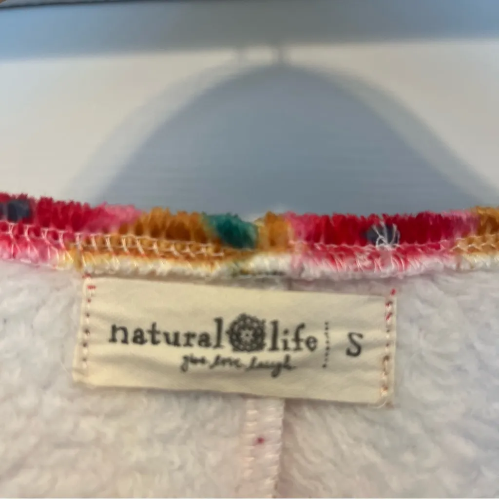 Natural Life Women’s Floral Fleece Onesie Pajamas Jumpsuit One Piece Size S Boho - Image 2