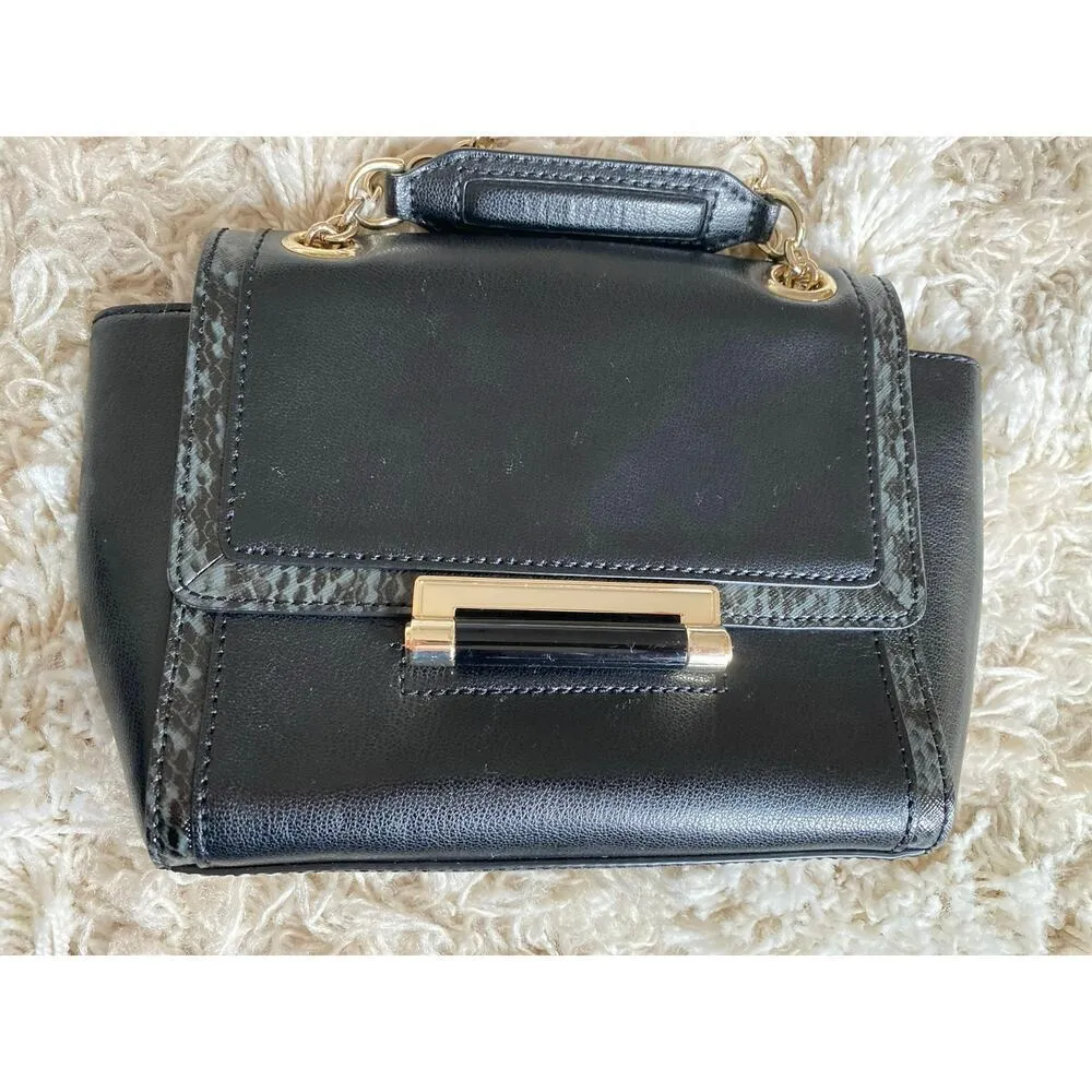 Black DVF Shoulder Bag Leather Chain Strap Evening Quiet Luxury Holiday - Image 5