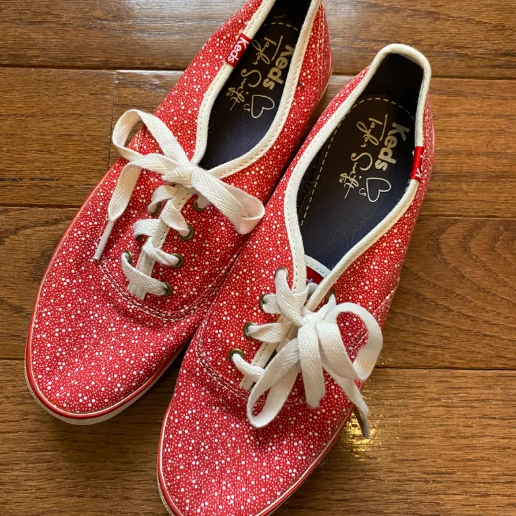 Keds Red and White Polka Dot Sneakers - Image 2