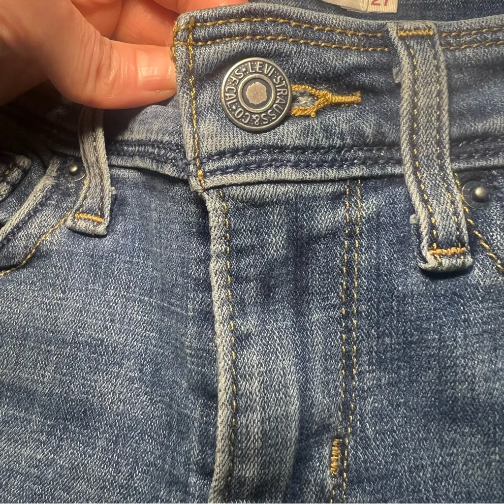 Levis 711 Embellished Skinny Jeans Womens Size 27 Stretch Biker‎ Classic 27 X 30 - Image 5