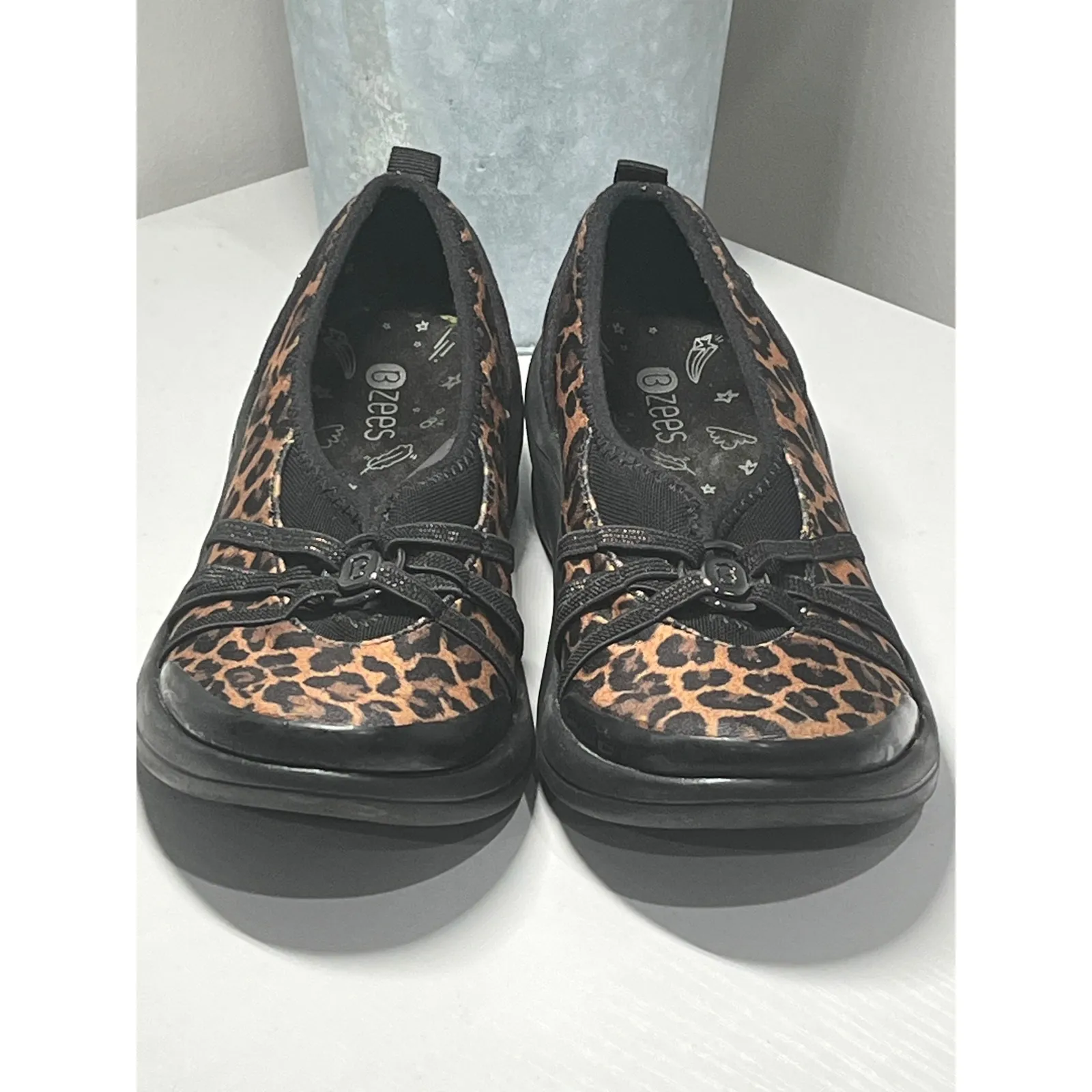 Bzees Rosie Leopard Print Slip On Comfort Shoes Women's 7.5M Lightweight - Image 8