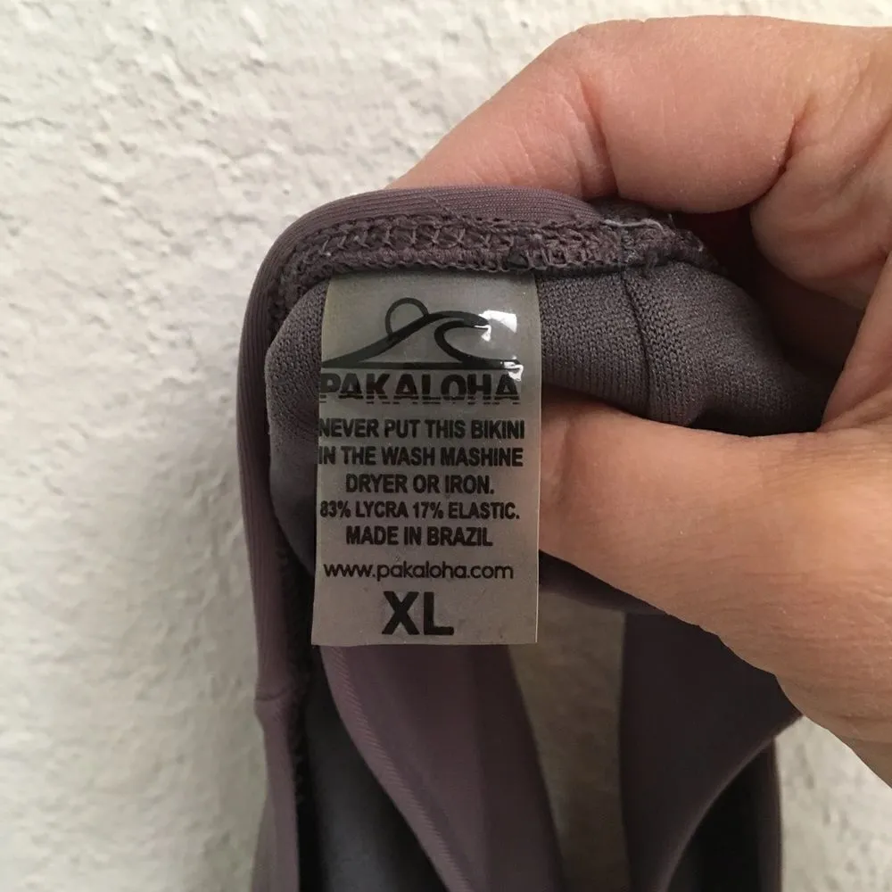 Pakaloha Kahana racer back pull over bikini top XL Gray - Image 6