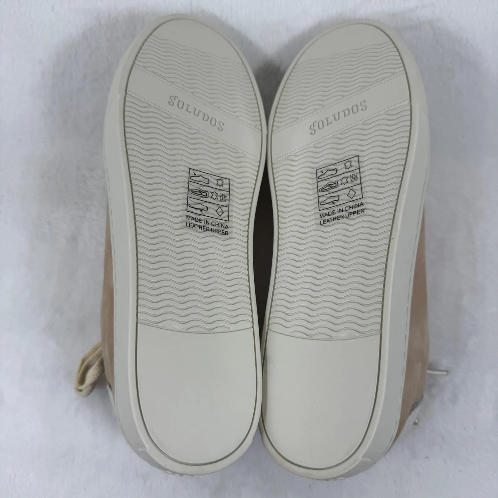 Soludos Women's Ibiza Sneakers Leather Tan White Accent Lace Up Casual Shoes 9.5 - Image 14