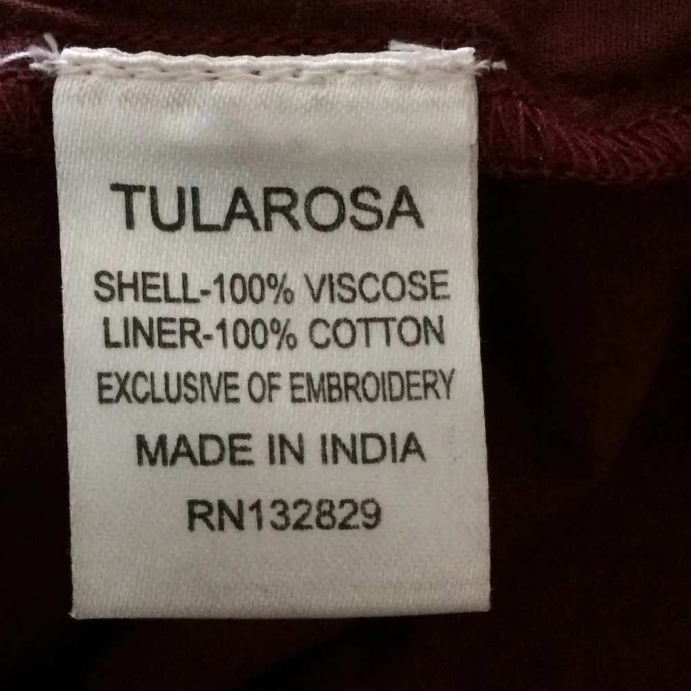 Tularosa  Fiona Embroidered Off The Shoulder Drop Waist Dress In Mulled Wine - Image 7