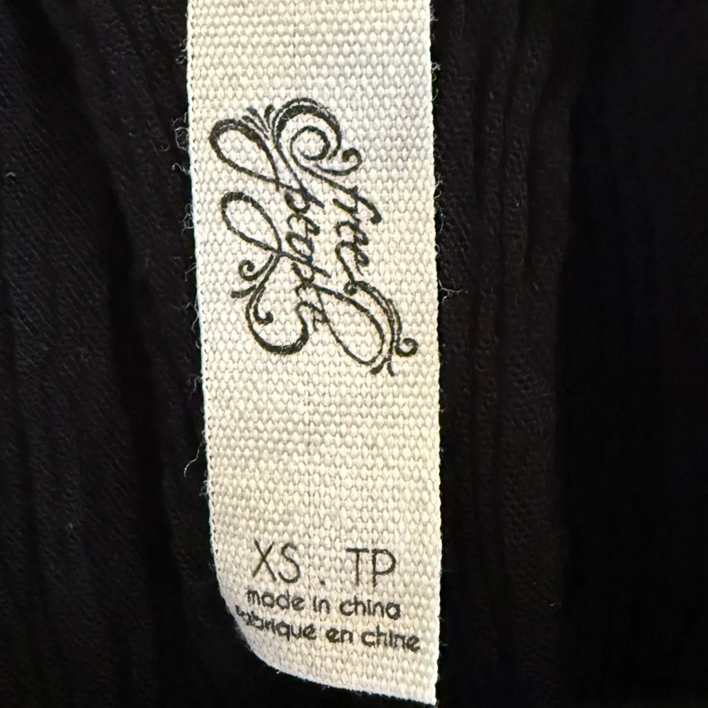 Free People Black Lace Bib Tunic Top Women’s Size XS - Image 8