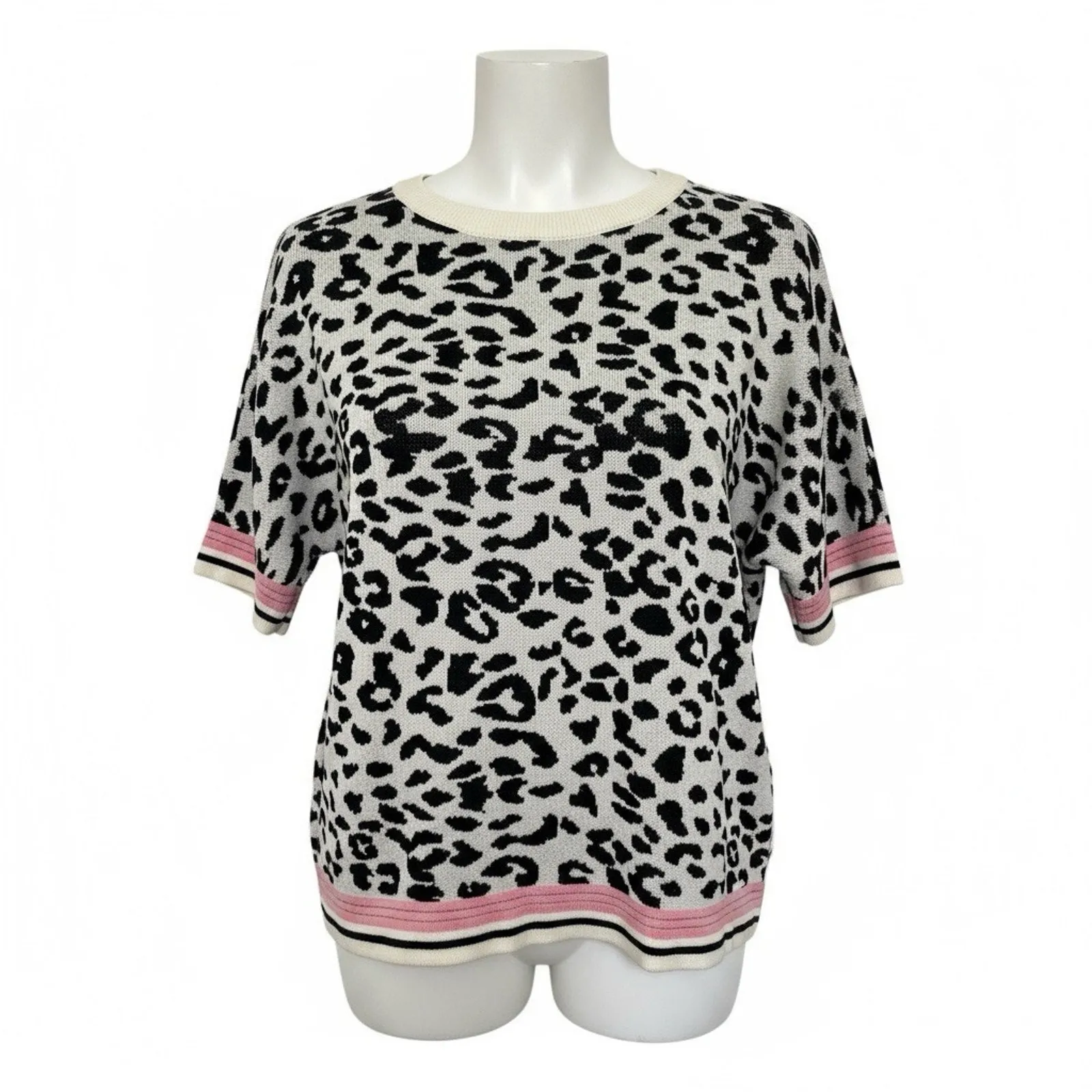 Endless Rose Anthropologie leopard print short-sleeve sweater Size S/M - Image 5