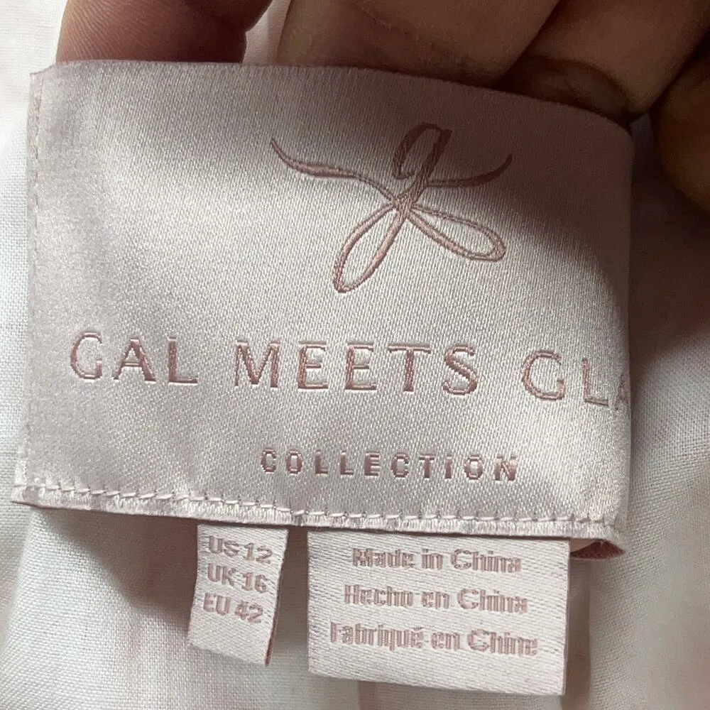 Gal Meets Glam Women's Linen Cotton Floral Block Print Della Shirt Dress Size 12 - Image 4