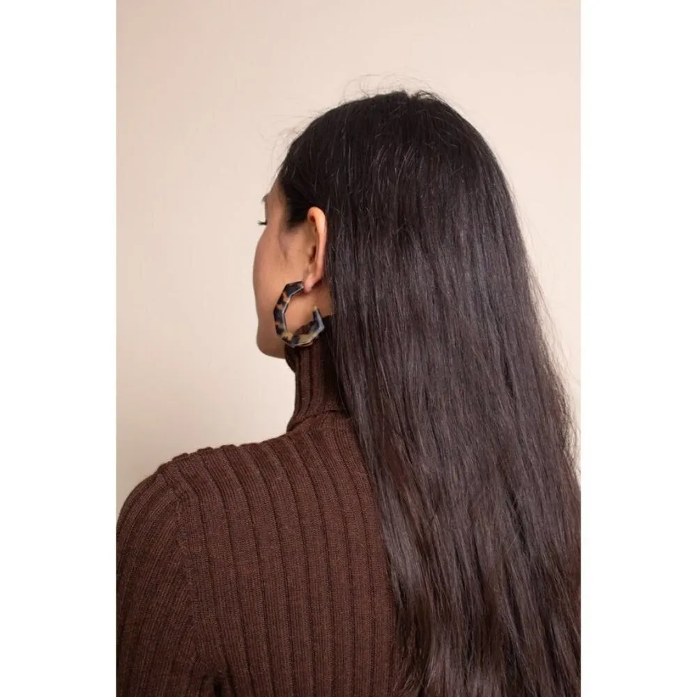 Rachel Comey 💕💕 Baby Factor Earrings ~ Brown Tortoise NWT - Image 4