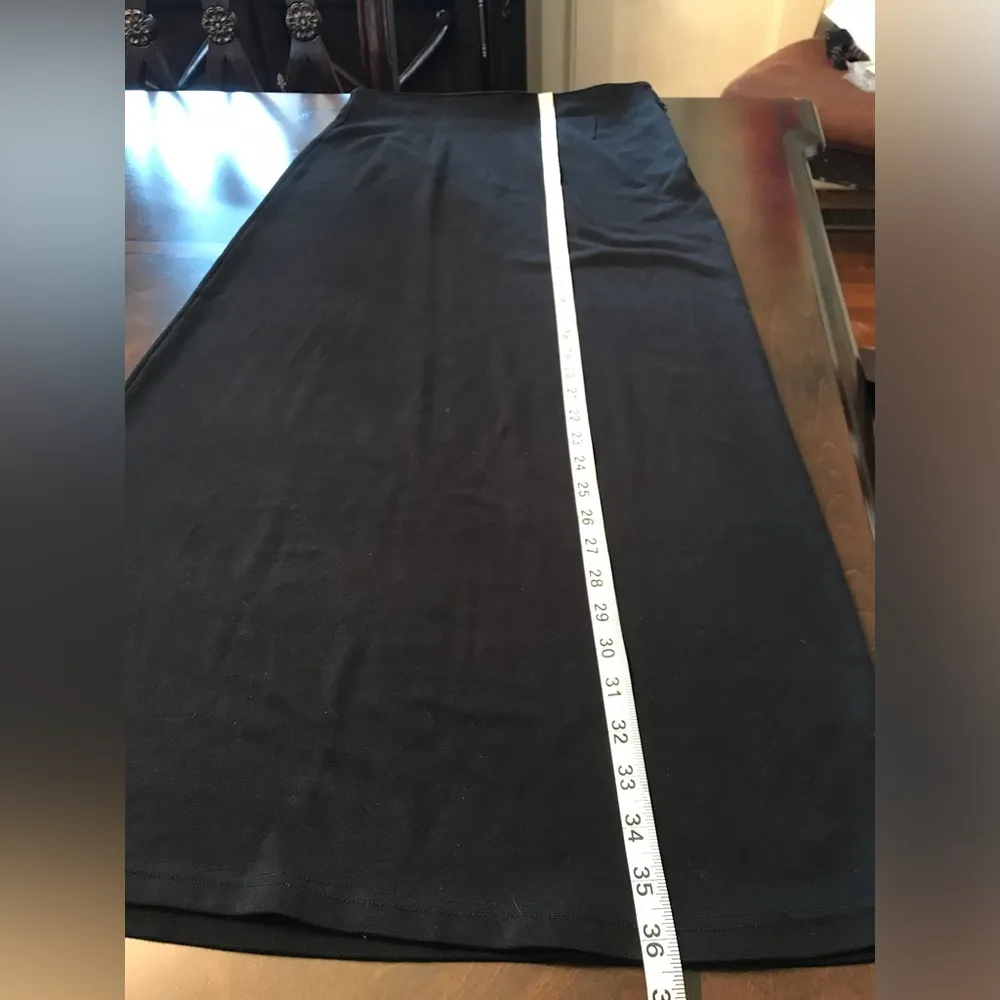 Vintage 90s Black A Line Maxi Skirt Sz M Size M - Image 7