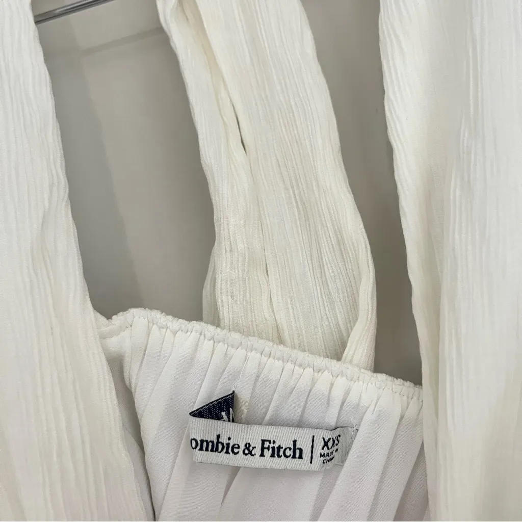 Abercrombie & Fitch White Plunge Halter Maxi Dress Size XXS - Image 7