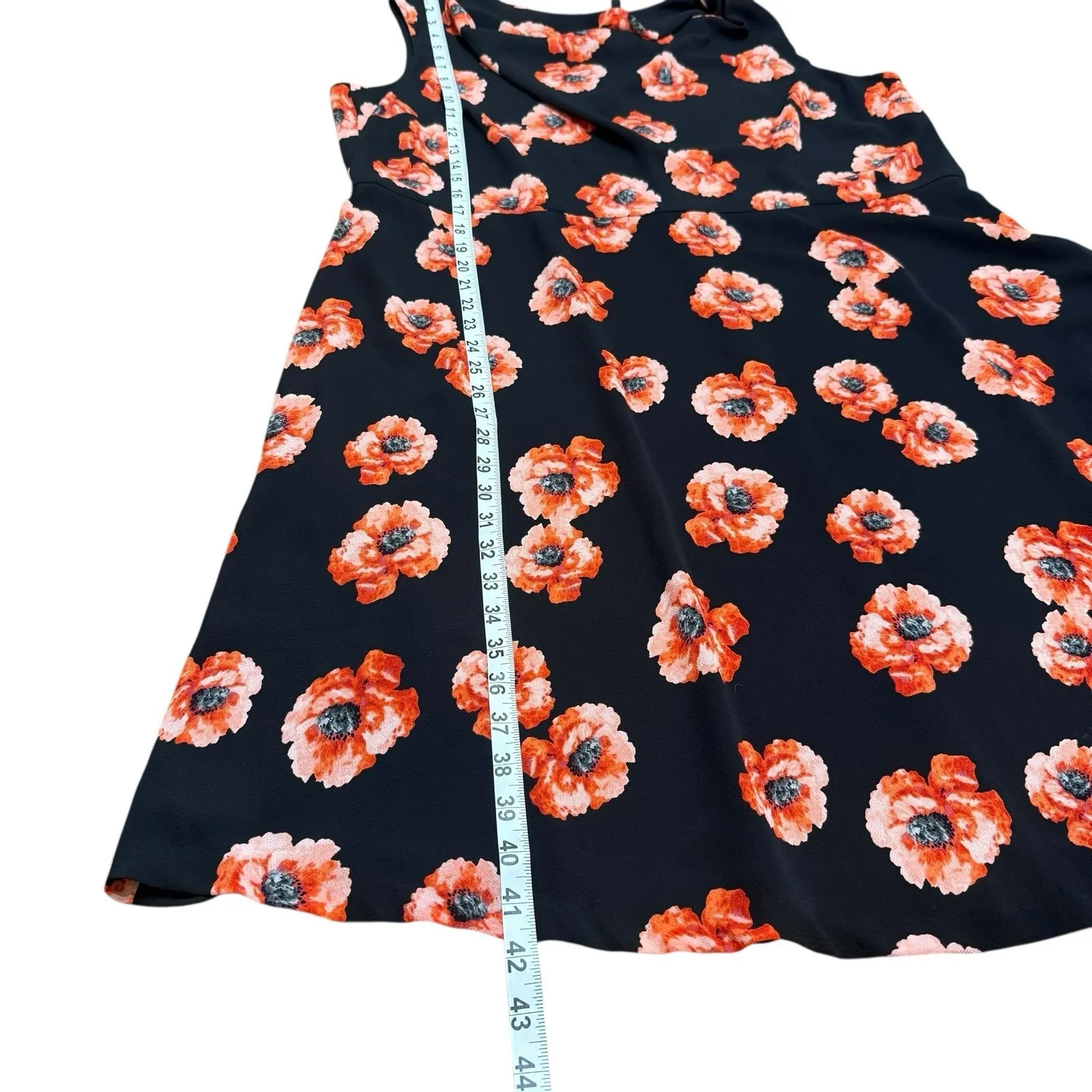 Talbots NWT Floral Black Dress Scoop Neck Lined Flowing Poppy Print Layered 18WP - Image 10