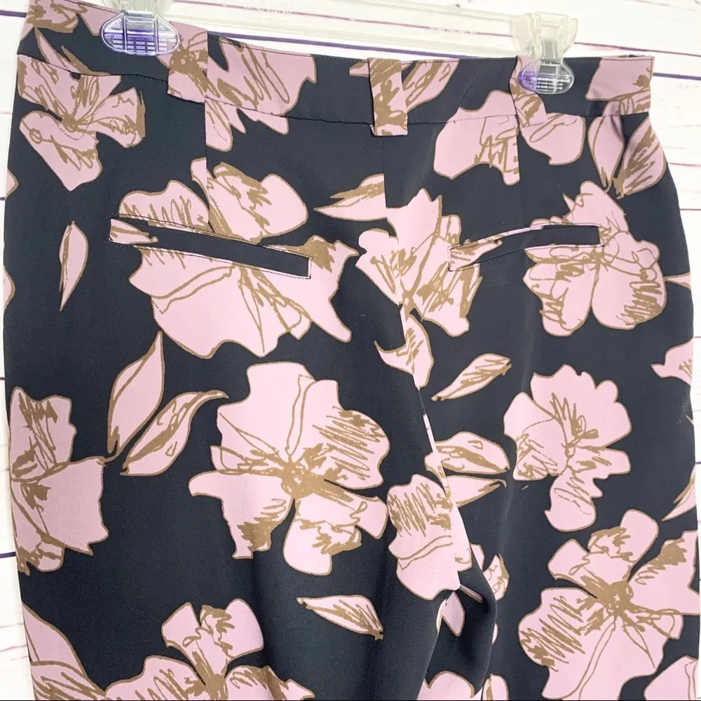 RACHEL Rachel Roy Black & Pink Floral Pants Size 4 - Image 5