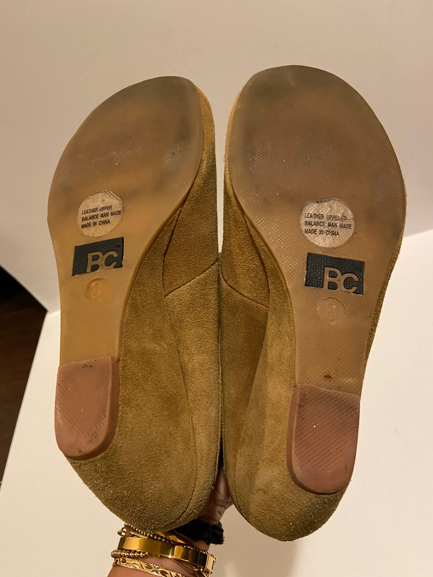 Atmosphere Tan Suede Closed Toe wedge shoes Size 8 - Image 4