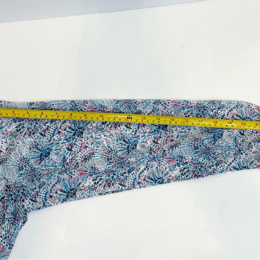 Simply Southern Floral Maxi Dress Sheer Buttons Blue/Pink Pastel Cottage Flowy - Image 9