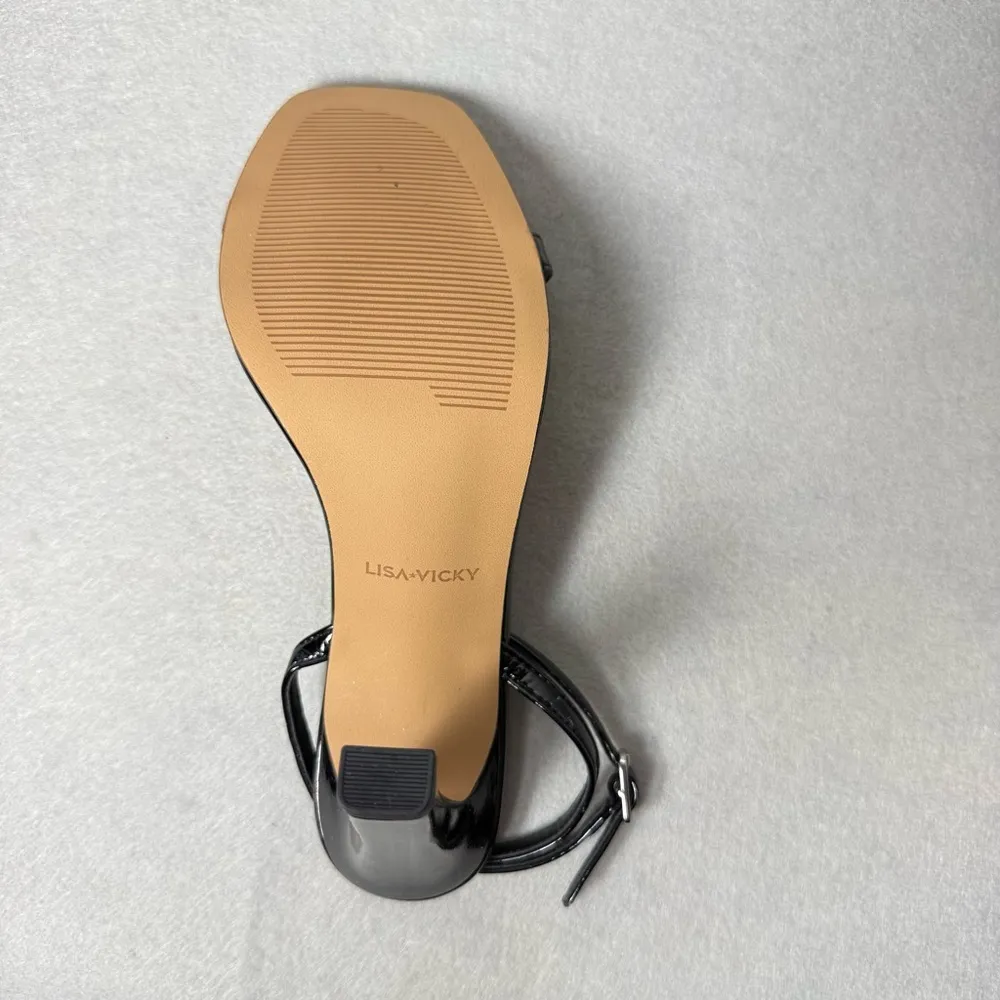 Lisa Vicky Women’s Grace Ankle Strap High Heel Sandal in Black 4” Heel size 8 M - Image 9