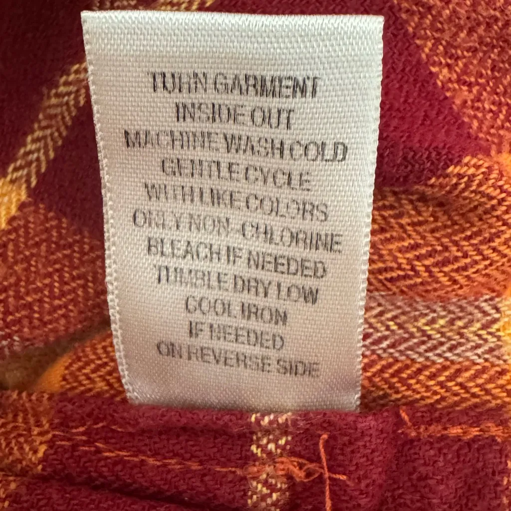 CJ BANKS Zip Front Plaid Hoodie 1X 25” P2P Red/Orange EUC Red - Image 11