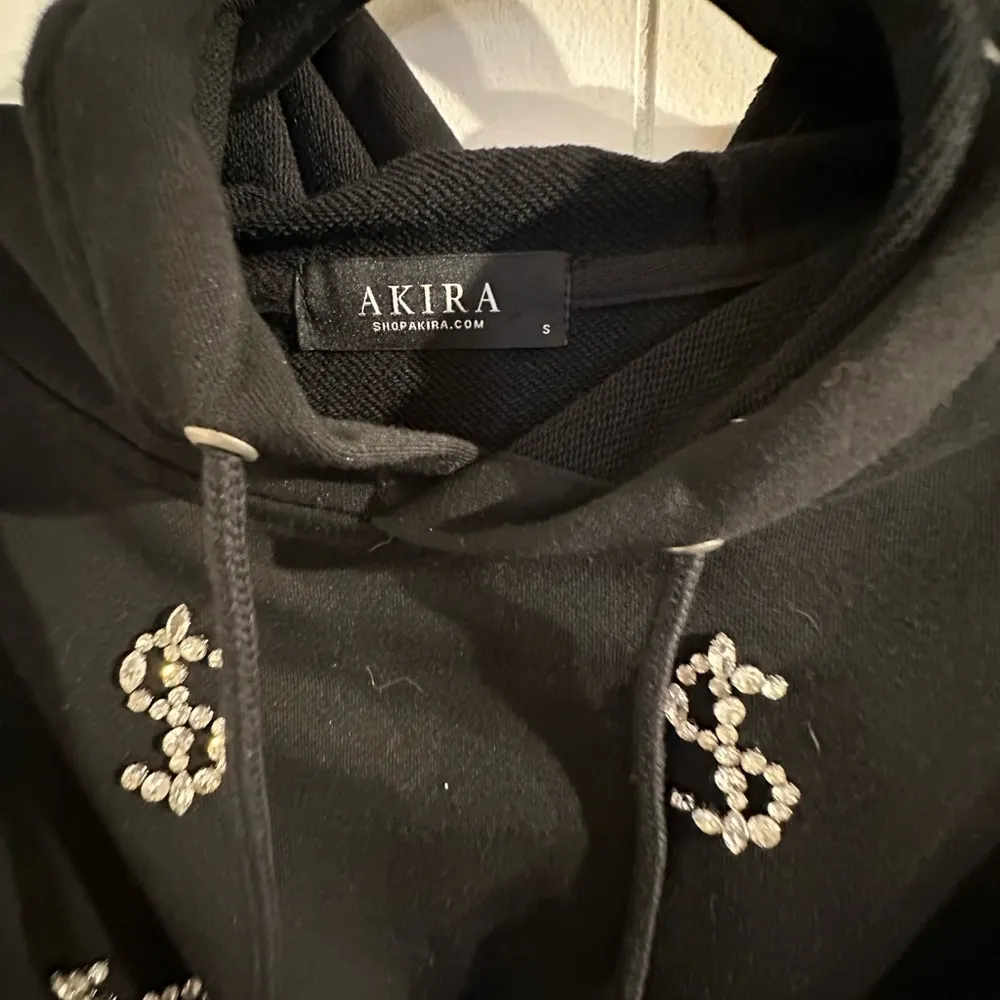 AKIRA Black Embellished dollar sign Women's Hoodie - Image 3