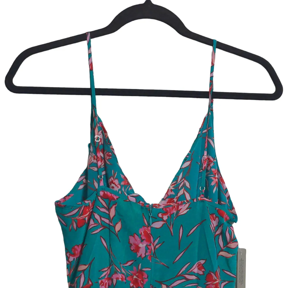 Yumi Kim Anthro Vienna Silk Floral Print A-Line Dress Dandelion Emerald 4 New - Image 6