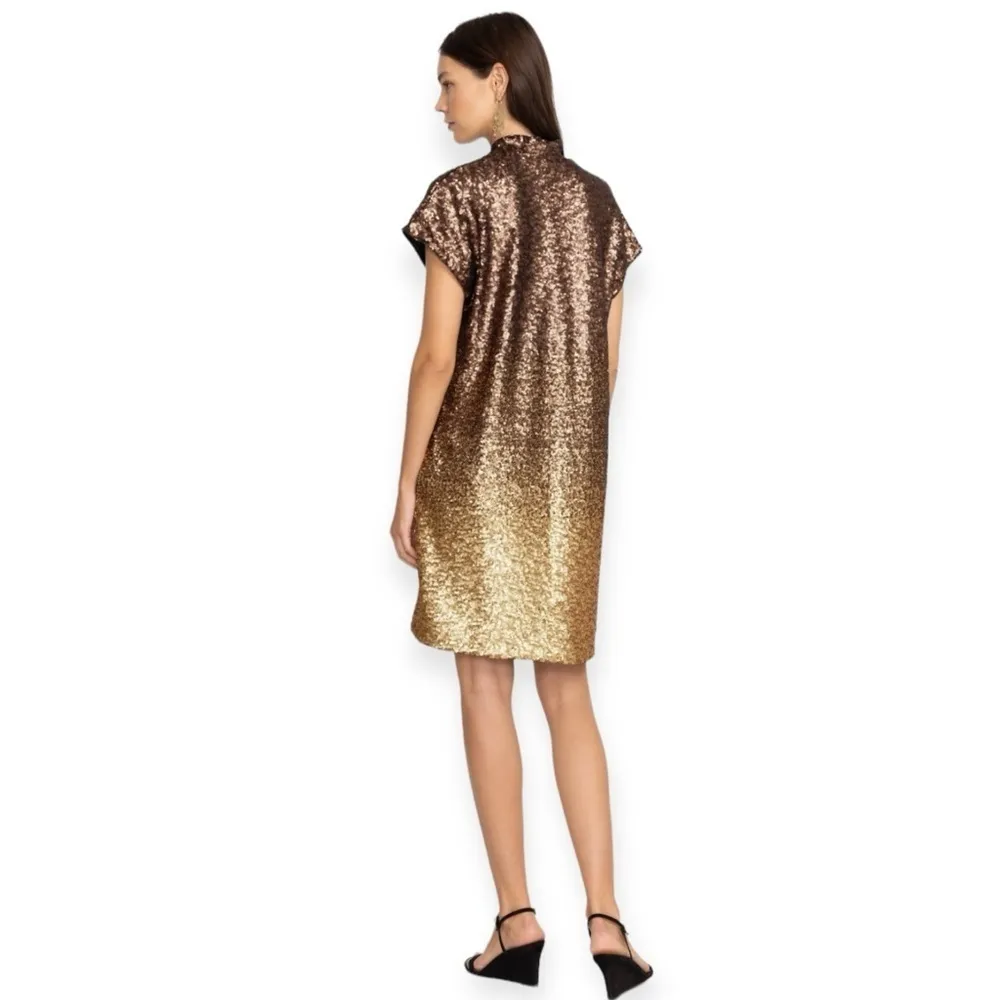 JOHNNY WAS Ombre Gold Sequin Alma V-Neck Dress Size L NEW - Image 10