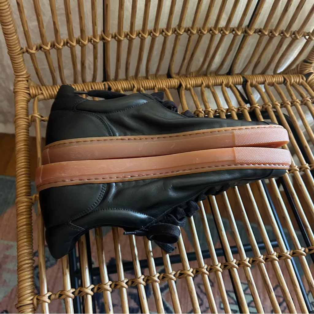 M. Gemi Sempre Leather Sneakers Black Casual Low Top Women’s Italy‎ 38.5 (US 8) - Image 6