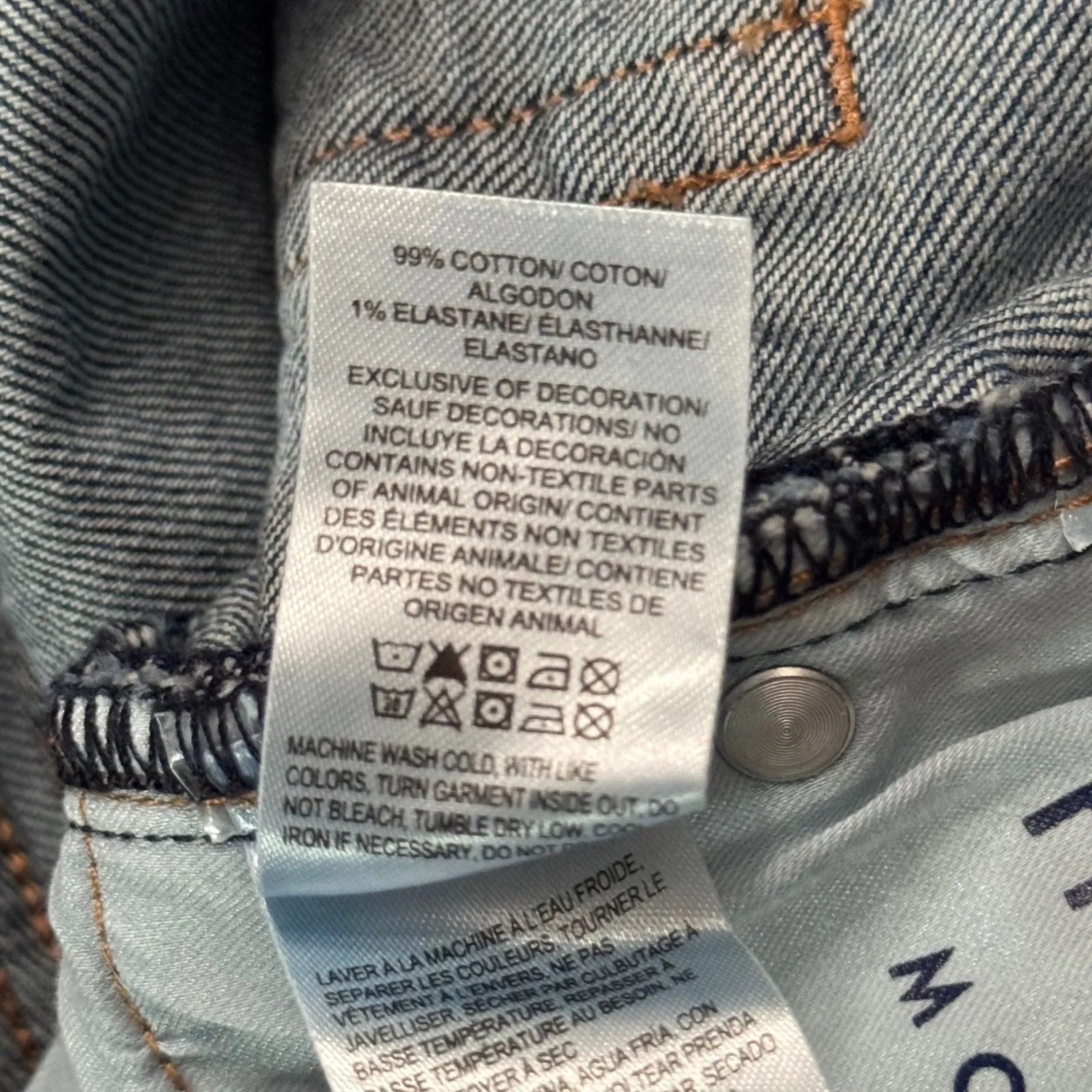 Lucky Brand High Rise Mom Jeans 4‎ 27" Blue Button Fly Straight Leg Denim Casual - Image 9