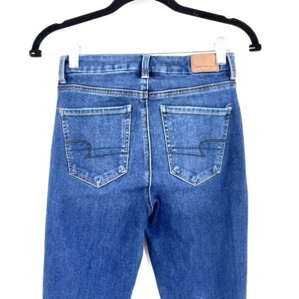 American Eagle Outfitters Women's Distressed Curvy Jegging Jeans Blue Denim Sz 0 - Image 5