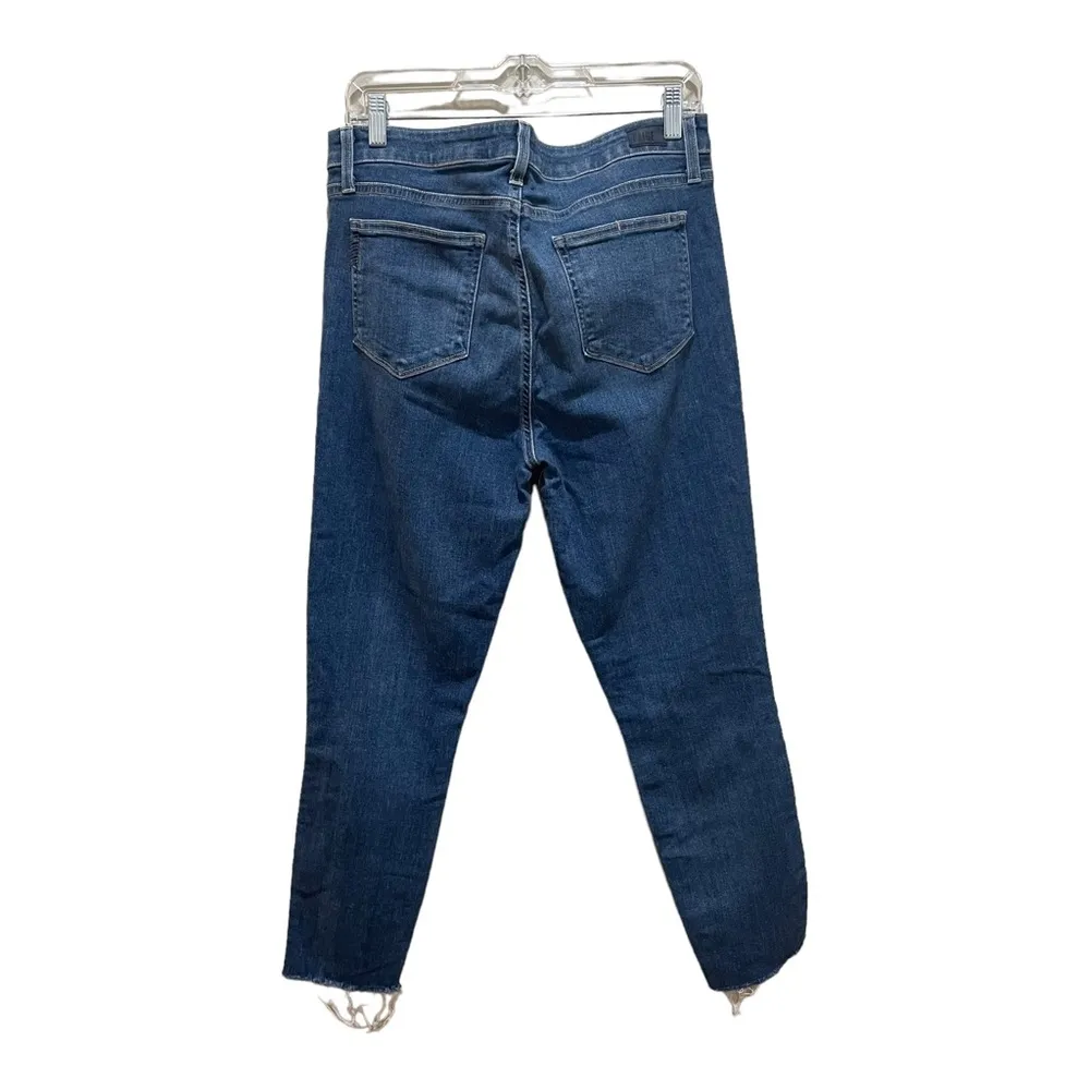 PAIGE Hoxton Crop Side Leopard Stripe Jeans Size 32 - Image 8