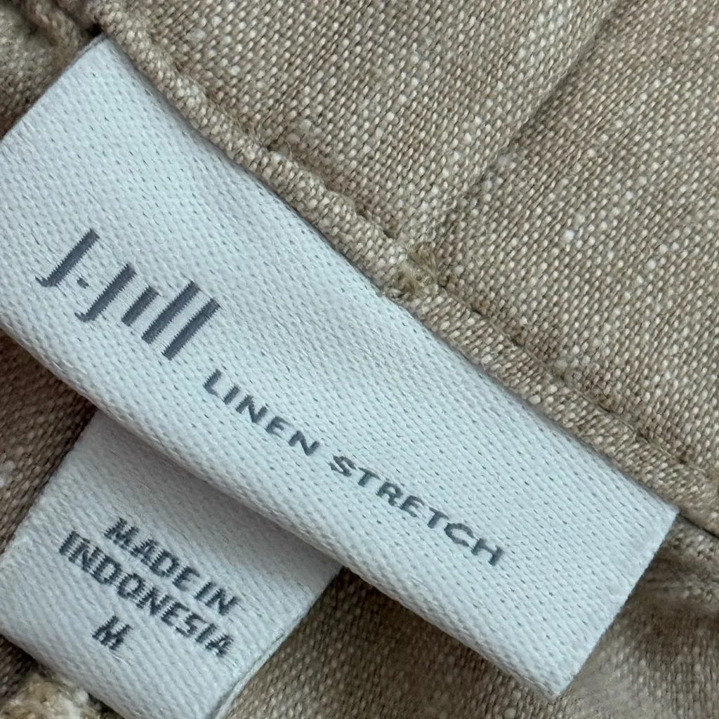 J. Jill Linen Stretch Button Ankle Crop Pants | Tan | Medium - Image 6