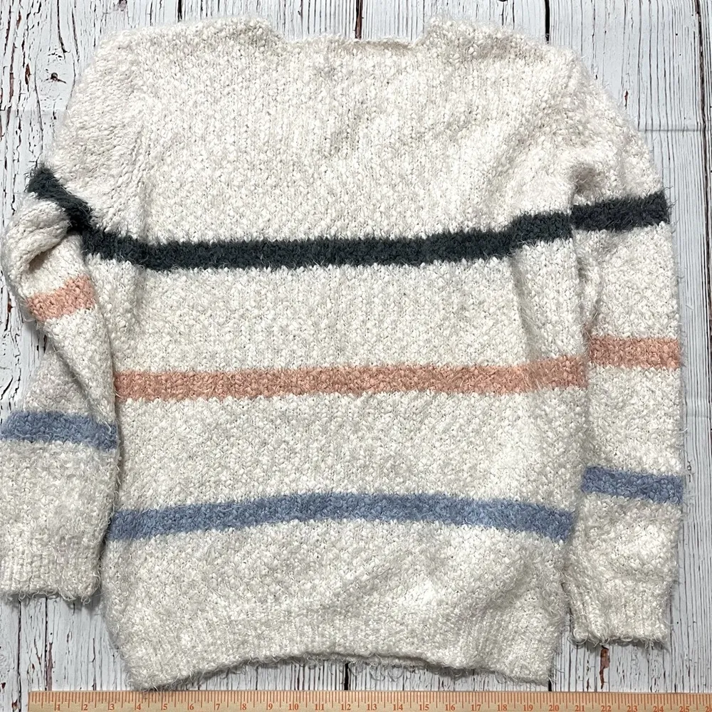 Peaceful Heart Striped Ivory Sweater Large from Pink Lily Like New - Image 8